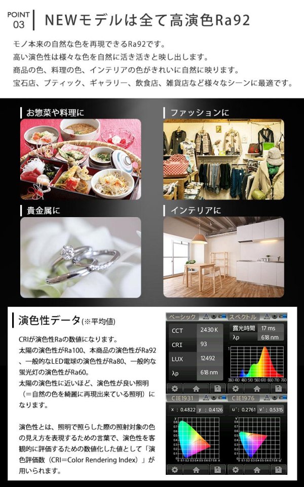 画像8: 【即納】【数量限定価格】LED電球 E11 高演色Ra92 調光器対応 フリッカーフリー 中角24° Whiteモデル 濃い電球色2400K 510lm 7W(ダイクロハロゲン60W相当) JDRφ50タイプ