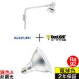 画像1: 【防雨型エクステリアライト用器具セット】 LEDビーム電球 口金E26 【高演色 クラス2】 【演色A】 高演色Ra92 非調光 フリッカーフリー ノイズレス 防塵 防水 仕様 IP65 電球色3000K 15Ｗ ビーム球160Ｗ相当 ビーム角度120° PAR38 + コイズミ XUE941152 器具セット 2年保証 工事必要 同梱不可【送料無料対象外商品】 (1)