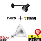 【防雨型エクステリアライト用器具セット】 LEDビーム電球 口金E26 【高演色 クラス2】 【演色AA】 高演色Ra92 非調光 フリッカーフリー ノイズレス 防塵 防水 仕様 IP65 昼白色5000K 15Ｗ ビーム球160Ｗ相当 ビーム角度120° PAR38 + 大光電機 DOL-3766XB 器具セット 2年保証 工事必要 同梱不可【送料無料対象外商品】