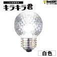 画像1: 業務用 LED装飾電球 キラキラ君 サイン球 白色 5000K 消費電力1.3W 口金E26 防塵 防水 仕様 IP65 点滅 全光束 65lm 照射角360° 防水用シリコンリング付き (1)