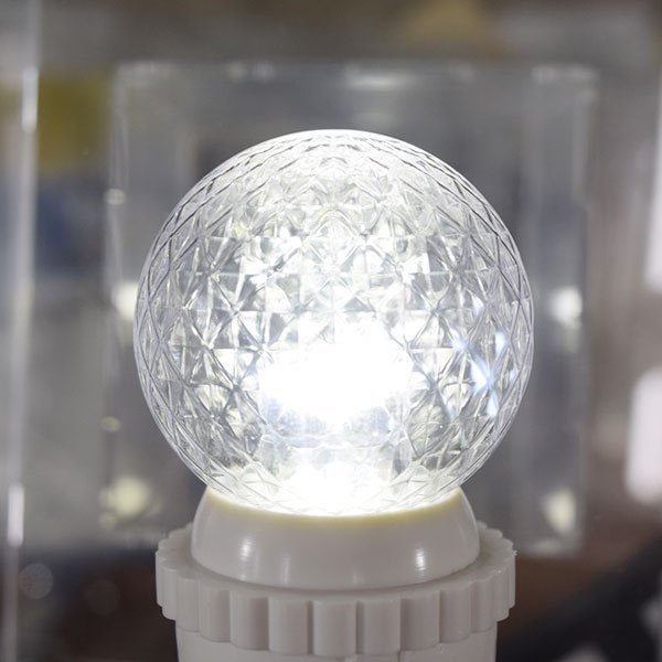 画像4: 【即納】業務用 LED装飾電球 キラキラ君 サイン球 白色 5000K 消費電力1.3W 口金E26 防塵 防水 仕様 IP65 点滅 全光束 65lm 照射角360° 防水用シリコンリング付き