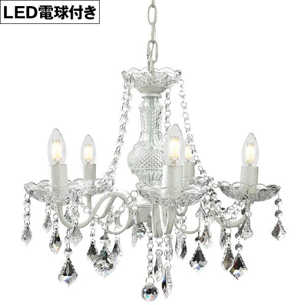 画像1: 【即納】シャンデリア 5灯【電球あり】LED対応 ペンダントライト シーリングライト 天井照明 照明器具 [灯具] E17ソケット・シーリングカバー付き(460×1160mm) 引掛けシーリング おしゃれ アンティーク調 クラシック リビング ダイニング 電球セット BCD-003W-BD-0417M-CANDLE