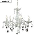 画像1: 【即納】シャンデリア 5灯【電球なし】LED対応 ペンダントライト シーリングライト 天井照明 照明器具 [灯具] E17ソケット・シーリングカバー付き(460×1160mm) 引掛けシーリング おしゃれ アンティーク調 クラシック リビング ダイニング 電球別売 BCD-003W-S (1)