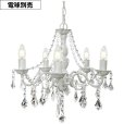 画像1: 【即納】シャンデリア 5灯【電球なし】LED対応 ペンダントライト シーリングライト 天井照明 照明器具 [灯具] E17ソケット・シーリングカバー付き(410×1160mm) 引掛けシーリング おしゃれ アンティーク調 クラシック リビング ダイニング 電球別売 BCD-004W-S (1)