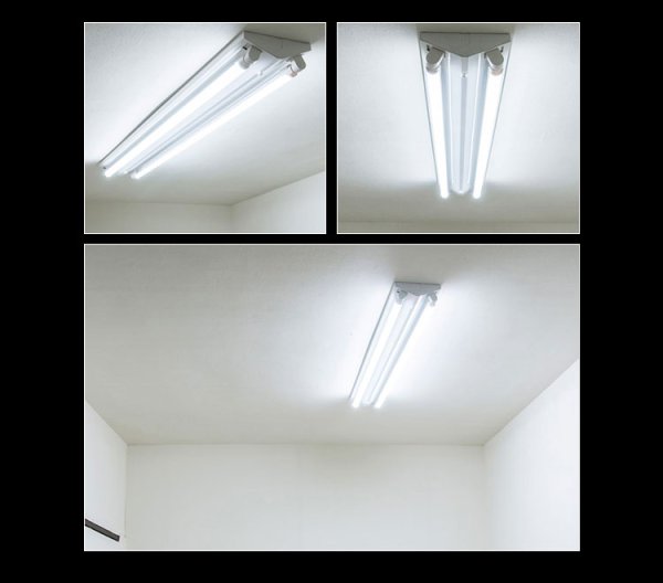 画像8: 【即納】送料無料(一部地域を除く) LED蛍光灯Ra80タイプ40W型2本＋器具 逆富士型 蛍光灯器具セット LEDべースライト led蛍光灯 40W形 2灯式 照明器具 天井 直管 18W　口金G13　演色性Ra80　従来型40W相当　2400lm　昼白色5000K　両側給電方式 + LED蛍光灯照明器具 逆富士型40W2灯式タイプ OKT8A-02　2年保証　同梱不可