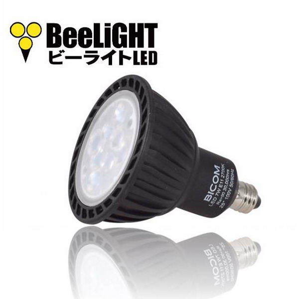 BeeLIGHTのLED電球「BH-0711N-BK-WW-Ra96-3000」の商品画像。