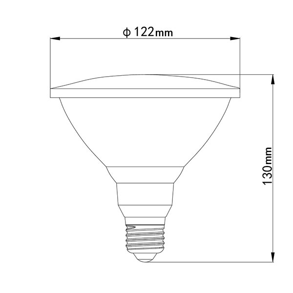 BeeLIGHTのLED電球「BH-1526B-SV-(30/50)」の姿図。