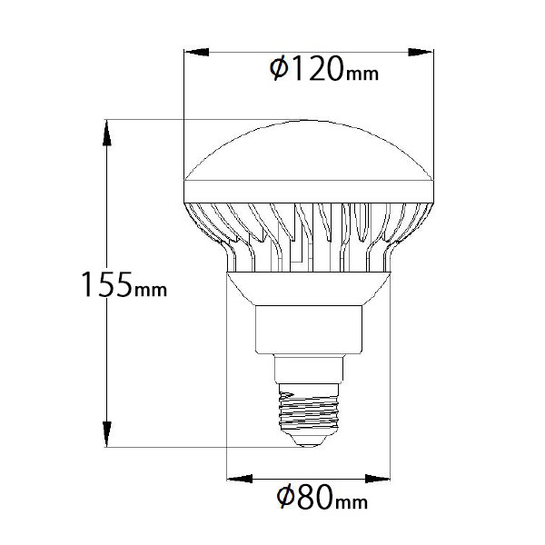 BeeLIGHTのLED電球「BH-1526B-BK-TW-Ra92」の姿図。