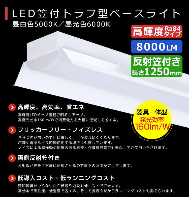 3年保証】送料無料(一部地域を除く) LEDベースライト LED蛍光灯 笠付