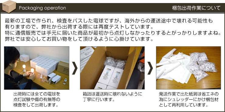 BeeLIGHT製品の出荷作業の様子を写真で紹介。