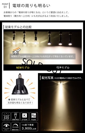 画像5: 【即納】【数量限定価格】LED電球 E11 高演色Ra92 調光器対応 フリッカーフリー 中角24° Blackモデル 電球色2700K 520lm 7W(ダイクロハロゲン60W相当) JDRφ50タイプ　