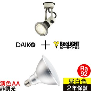 画像1: 【防雨型エクステリアライト用器具セット】 LEDビーム電球 口金E26 【高演色 クラス2】 【演色AA】 高演色Ra92 非調光 フリッカーフリー ノイズレス 防塵 防水 仕様 IP65 昼白色5000K 15Ｗ ビーム球160Ｗ相当 ビーム角度120° PAR38 + 大光電機 D99-4685 器具セット 2年保証 工事必要 同梱不可【送料無料対象外商品】