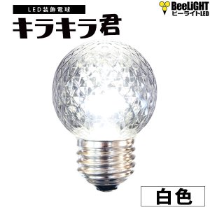 画像: 業務用 LED装飾電球 キラキラ君 サイン球 白色 5000K 消費電力1.3W 口金E26 防塵 防水 仕様 IP65 点滅 全光束 65lm 照射角360° 防水用シリコンリング付き