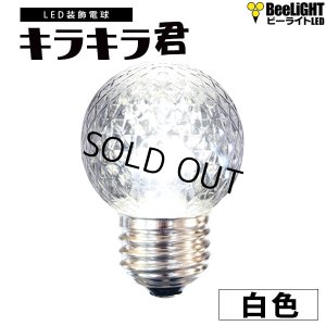 画像1: 【即納】業務用 LED装飾電球 キラキラ君 サイン球 白色 5000K 消費電力1.3W 口金E26 防塵 防水 仕様 IP65 点滅 全光束 65lm 照射角360° 防水用シリコンリング付き