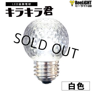 画像: 【即納】業務用 LED装飾電球 キラキラ君 サイン球 白色 5000K 消費電力1.3W 口金E26 防塵 防水 仕様 IP65 点滅 全光束 65lm 照射角360° 防水用シリコンリング付き