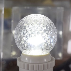 画像4: 【即納】業務用 LED装飾電球 キラキラ君 サイン球 白色 5000K 消費電力1.3W 口金E26 防塵 防水 仕様 IP65 点滅 全光束 65lm 照射角360° 防水用シリコンリング付き