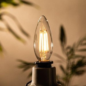 画像2: 【即納】LED電球 4W 口金E17 電球色 非調光 フィラメント・シャンデリア球40Ｗ相当 照射角360度 クリアタイプ 1年保証