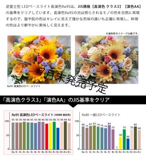 画像2: 【NEW】【7月末発売予定】 LEDベースライト 【高演色 クラス3】 【演色AA】 【3年保証】 高演色 Ra95 蛍光灯 40W型 2灯相当 32.5W 3900lm 逆富士型 器具一体型 直管タイプ 天井直付け 昼白色(5000K) 照射角度180° 薄型 フリッカーフリー ノイズレス 同梱不可