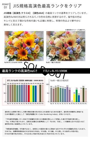 画像4: 【即納】【生産終了品】LED蛍光灯 16W(従来型40W相当) 【高演色 クラス4】 【演色AAA】 高演色Ra98 グロー式工事不要 口金G13 フリッカーフリー ノイズなし CISPR11 CISPR15 サージ2KV対応 色検査 1800lm 昼白色5000K 両側給電方式 2年保証 同梱不可【送料無料対象外商品】
