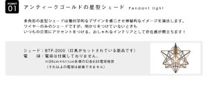 画像3: 【即納】ペンダントライト 【電球なし/コード60cm/カバーなし】 星型 星 北欧 アンティーク レトロ モダン おしゃれ シンプル LED E26 1灯 シーリングライト 天井照明 照明 照明器具 ダイニング キッチン リビング 寝室 食卓 カフェ 店舗 電球別売 BTF-2000